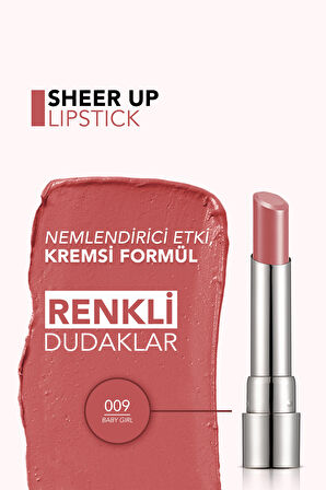 Nemlendirici Parlak Ruj (PEMBE) - Sheer Up Lipstick New - 009 Baby Girl - 8682536012072