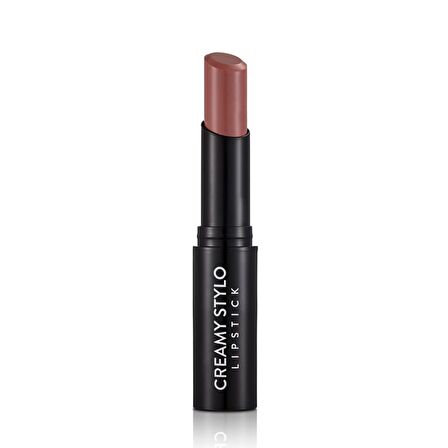 Dudaklara hem parlak hem de doğal Creamy Stylo Lipstick -010 Nude- BLACK Q WHİTE