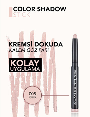 Suya Dayanıklı Işıltılı Kalem Far -color Shadow Stick - 005 Icy Pink- 8682536039451