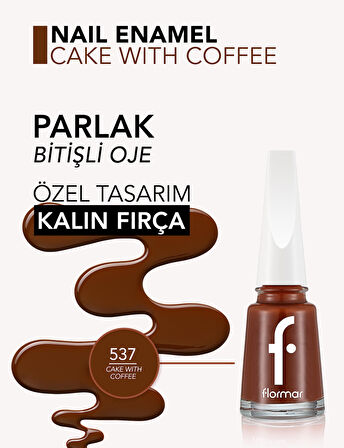 Klasik Parlak Bitişli Yüksek Pigmentli Oje - Nail Enamel -537 Cake Wıth Coffee- 8682536047807