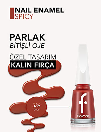 Klasik Parlak Bitişli Yüksek Pigmentli Oje - Nail Enamel -539 Spıcy- 8682536047821