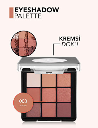 Mat & Işıltılı Kremsi Far Paleti - Eye Shadow Palette - 003 Sunset- 8682536048453