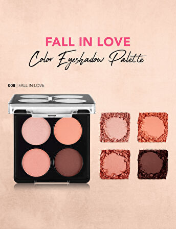 Mat & Işıltılı Far Paleti (pembe-kahve) - Color Eyeshadow Palette - 008 Fall In Love - 8682536051224