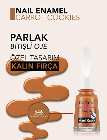 Klasik Parlak Bitişli Yüksek Pigmentli Oje - Nail Enamel -546 Carrot Cookıes- 8682536053051