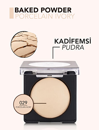 Yoğun Pigmentli Fırınlanmış Mat Pudra  - Baked Powder - 029 Porcelain Ivory - 8682536053556