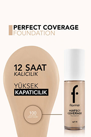 Perfect Coverage Yüksek Pigmentli & Yarı Parlak Bitişli SPF15 Fondöten