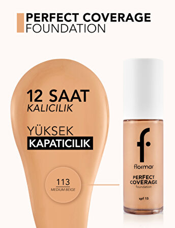 Perfect Coverage Yüksek Pigmentli & Yarı Parlak Bitişli SPF15 Fondöten