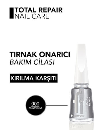 Flormar Total Repair Çok Yönlü Bakım Yapan Onarıcı Oje Bazı/Tırnak Cilası