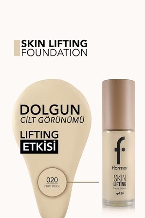 Flormar Spf30 Sıkılaştırıcı Fondöten (SOĞUK ALT TON) - Skin Lifting Fdt. - 020 Pure Beige - 8682536059558