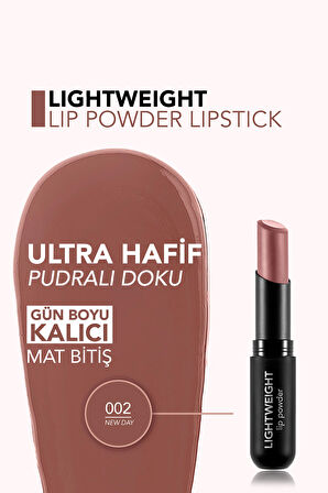 Ultra Hafif Mat Ruj (KOYU NUDE) - Lightweight Lip Powder - 002 New Day - 8682536061667