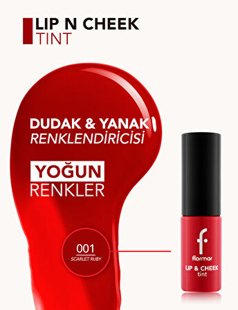 Uzun Süre Kalıcı Jel Tint (KIRMIZI) - Lip & Cheek Tint - 001 Scarlet Ruby - 8682536066884