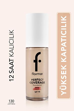 Perfect Coverage Yoğun Kapatıcı Su Bazlı Fondöten (SARI ALT TON) -130 Light Beige -8682536070539