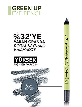 Uzun Süre Kalıcı Yoğun Pigmentli Green Up Parlak Vegan Göz Kalemi-007 Strry Nıght-8682536079723