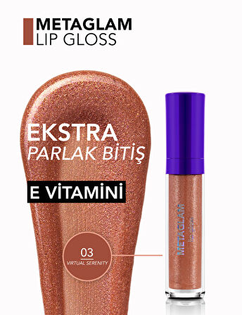 Flormar Metaglam Yoğun Işıltılı & Nemlendirici Etkili Dudak Parlatıcısı-003 Vırtual Serenıty-8682536080798