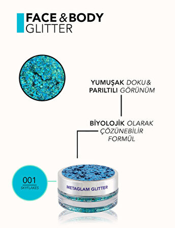 Flormar Metaglam Doğada Çözünebilen Yoğun Işıltılı & İpeksi Dokulu Vücut Simi
