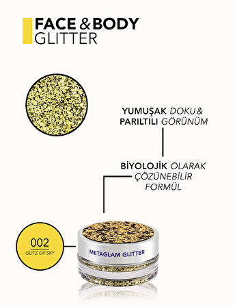 Flormar Metaglam Doğada Çözünebilen Yoğun Işıltılı & İpeksi Dokulu Vücut Simi