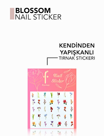 Flormar Blossom Kendinden Yapışkanlı & Çiçek Desenli Tırnak Stickerı