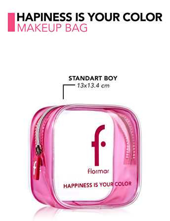 Pembe Transparan Makyaj Çantası