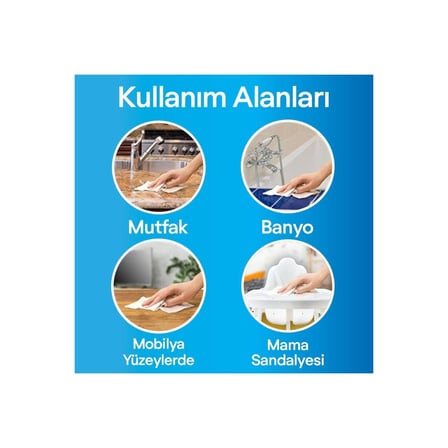 Yüzey Temizleyici Antibakteriyel Islak Mendil - Çamaşır Suyu Içermez - 3x72’li 216 Yaprak