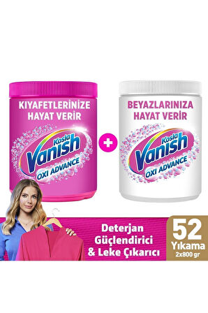 Vanish Multipower Leke Çıkartıcı Deterjan Güçlendirici Toz 2 x 800 gr Renkliler Beyazlar Için