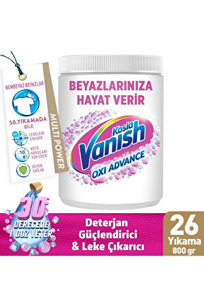 Vanish Multipower Leke Çıkartıcı Deterjan Güçlendirici Toz 2 x 800 gr Renkliler Beyazlar Için