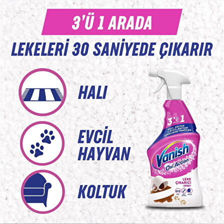 Oxi Action Çok Amaçlı Halı, Koltuk ve Evcil Hayvan Leke Çıkarıcı Sprey 500 ml X3