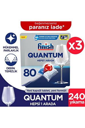 Finish Quantum Bulaşık Makinesi Tableti 3x80'li 