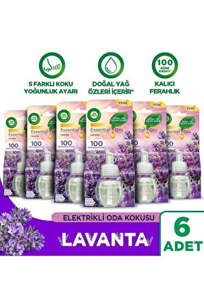 Air Wick Elektrikli Oda Kokusu Yedek Şişe Lavanta - Esansiyel Yağlar Içerir x 6