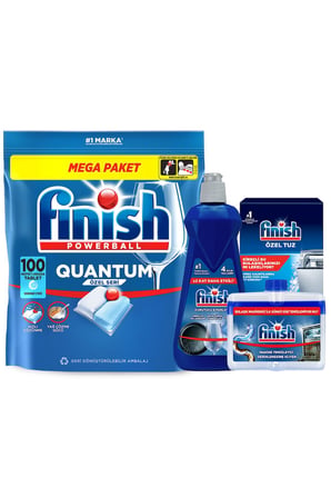 Finish Quantum Özel Seri Bulaşık Makine Deterjanı 100 Adet+Temizlik Bakım Seti