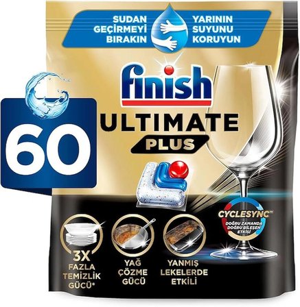 Finish Ultimate Plus 60 Kapsül Bulaşık Makinesi Deterjanı Tableti