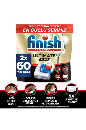 Finish Ultimate Plus Hepsi Bir Arada Bulaşık Makinesi Tableti 2x60'lı
