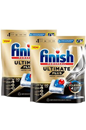 Finish Ultimate Plus Hepsi Bir Arada Bulaşık Makinesi Tableti 2x60'lı