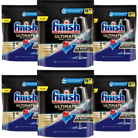 Finish Ultimate 288 Kapsül Bulaşık Makinesi Deterjanı Tableti (6 x 48 Kapsül)