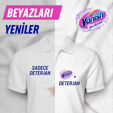 Vanish Oxi Action Kristal Beyaz Toz Deterjan Güçlendirici ve Leke Çıkarıcı 480 Gram