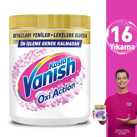Vanish Oxi Action Kristal Beyaz Toz Deterjan Güçlendirici ve Leke Çıkarıcı 480 Gram
