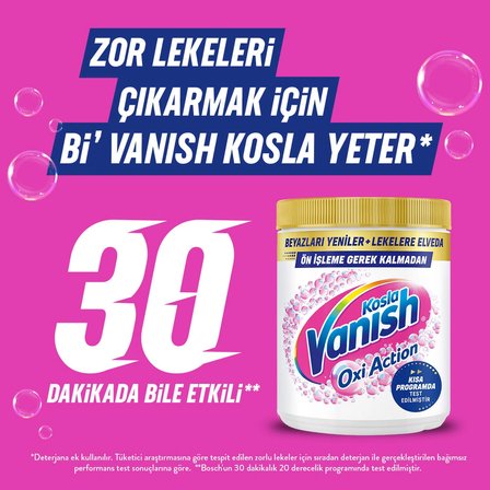 Vanish Oxi Action Kristal Beyaz Toz Deterjan Güçlendirici ve Leke Çıkarıcı 480 Gram