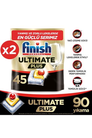 Ultimate Plus Bulaşık Makinesi Deterjanı Kapsül Tablet Limon 90 Adet (2x45)