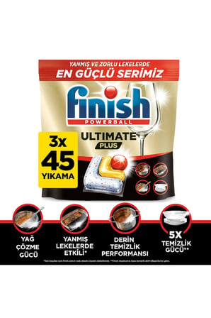 Ultimate Plus Bulaşık Makinesi Deterjanı Kapsül Tablet Limon 135 Adet (3x45)