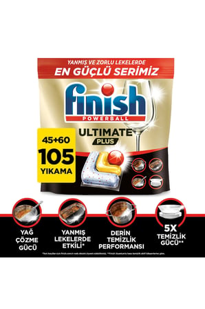 Ultimate Plus Bulaşık Makinesi Deterjanı Kapsül Tablet Limon 105 Adet (45+60)