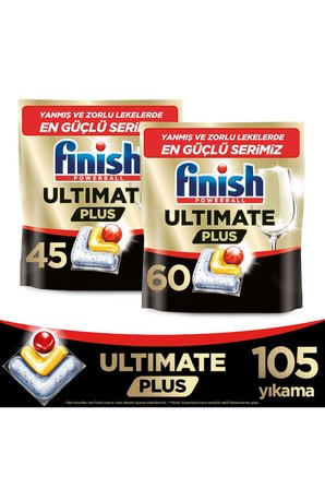 Ultimate Plus Bulaşık Makinesi Deterjanı Kapsül Tablet Limon 105 Adet (45+60)
