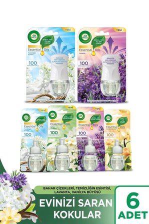 Elektrikli Oda Kokusu Set ( 1 KIT Temizliğin Esintisi +1 KIT Lavanta + 4 Çeşit Yedek)