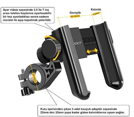 Telefon Tutacağı -  KLEMMP, Qr Mandallı