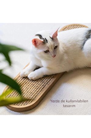 Duvara Monte Edilebilir Ahşap Kedi Tırmalama Tahtası