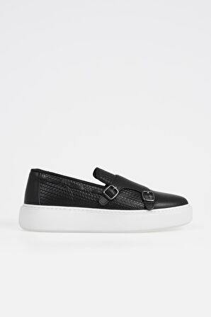 Hakiki Deri Erkek Monk Strap Kemer Detaylı Loafer Ayakkabı
