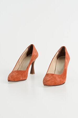 Kadın Süet Sivri Burun Kadeh Topuk Stiletto Ayakkabı