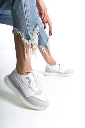 Kadın Sneaker Jel Taban Bağcıklı Rahat Günlük Spor Ayakkabı