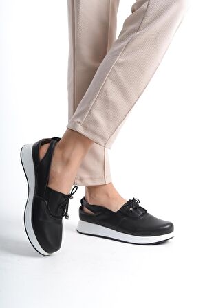 Kadın Yanları Açık Ortopedik Bağcıklı Rahat Günlük Ayakkabı