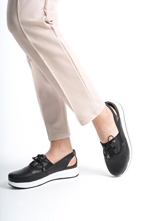 Kadın Yanları Açık Ortopedik Bağcıklı Rahat Günlük Ayakkabı