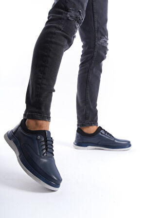 Erkek Hakiki Deri Scuba Detaylı Akıllı Bağcıklı Günlük Rahat Taban Ayakkabı