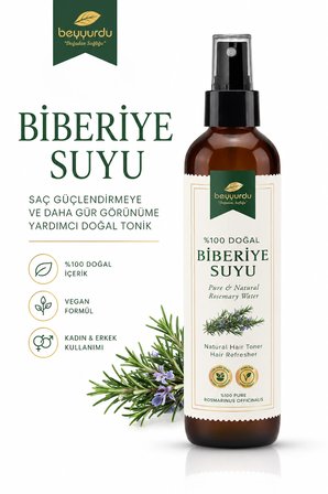 Biberiye Suyu Beyyurdu Saç Güçlendirmeye ve Daha Gür Görünüme Yardımcı Doğal Tonik